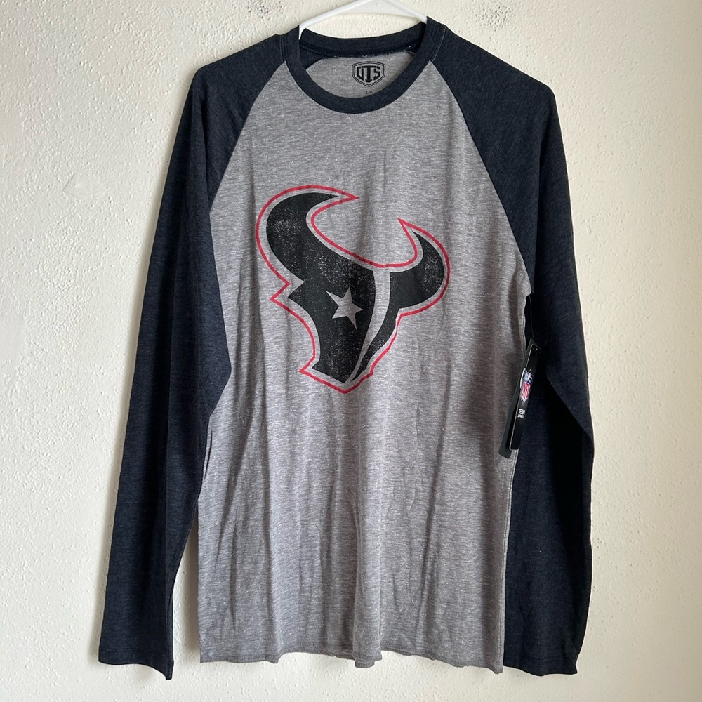 UTS Official NFL Apparel Houston Texans Heathered Burnout Long Sleeve Shirt